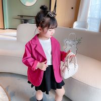 Casual Solid Color Polyester Front Button Jacket Blazer Baby Clothes main image 1