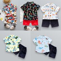 Fashion Animal Stripe Solid Color Cotton Blend Printing Pants Sets Baby Clothes main image 2