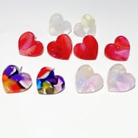Simple Style Heart Shape Lightning Arylic Heart Arylic Ear Studs 1 Pair main image 1
