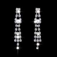 Fashion Geometric Alloy Plating Inlay Artificial Pearl Rhinestone Earrings Necklace main image 3