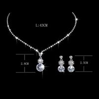 Moda Ronda Cobre Embutido Diamante De Imitación Aretes Collar main image 3