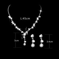 Mode Blume Kupfer Inlay Künstliche Perle Strass Armbänder Ohrringe Halskette main image 5