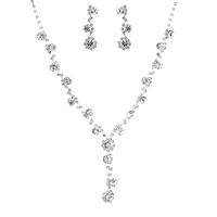 Mode Blume Kupfer Inlay Künstliche Perle Strass Armbänder Ohrringe Halskette main image 4