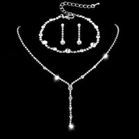 Mode Geometrisch Kupfer Überzug Diamant Strass Armbänder Ohrringe Halskette sku image 5