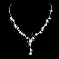 Moda Flor Cobre Embutido Perla Artificial Diamante De Imitación Pulsera Aretes Collar main image 3