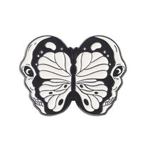 Novelty Butterfly Skull Alloy Stoving Varnish Metal Brooches sku image 1