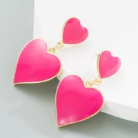 Fashion Heart Shape Alloy Patchwork Enamel Earrings main image 5