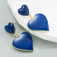 Fashion Heart Shape Alloy Patchwork Enamel Earrings main image 2
