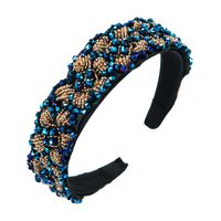 Fashion Plaid Cloth Inlay Rhinestone Hair Band main image 2