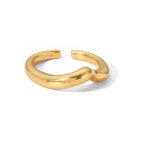 Simple Style Irregular Stainless Steel Gold Plated Gold Plated Open Ring main image 5