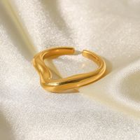 Simple Style Irregular Stainless Steel Gold Plated Gold Plated Open Ring main image 2