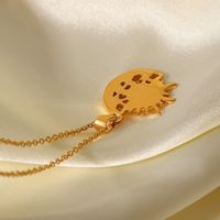Fashion Sun Star Moon Stainless Steel Necklace Gold Plated Zircon Stainless Steel Necklaces main image 2
