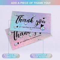 Wholesale Waterproof Thank You Rainbow Laser Business Card main image 4