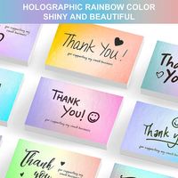 Wholesale Waterproof Thank You Rainbow Laser Business Card main image 2