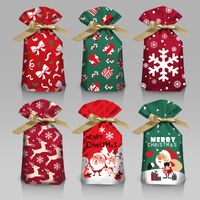 Cartoon Style Santa Claus Snowflake Elk Composite Material Gift Bag main image 1