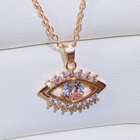 Fashion Devil's Eye Copper Pendant Necklace Zircon Copper Necklaces 1 Piece main image 1