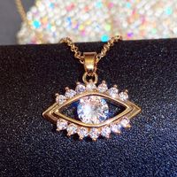Fashion Devil's Eye Copper Pendant Necklace Zircon Copper Necklaces 1 Piece main image 6