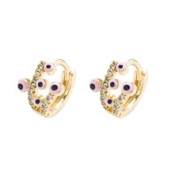Fashion Devil's Eye Copper Earrings Plating Zircon Copper Earrings 1 Pair main image 7