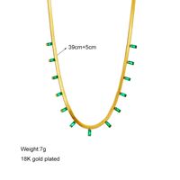 Simple Style Geometric Stainless Steel Necklace Gold Plated Rhinestone Stainless Steel Necklaces main image 4