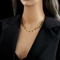 Simple Style Geometric Stainless Steel Necklace Gold Plated Rhinestone Stainless Steel Necklaces main image 3
