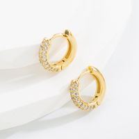 Classic Style Geometric Copper Earrings Plating Zircon Copper Earrings 1 Pair main image 7