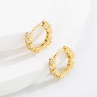 Classic Style Geometric Copper Earrings Plating Zircon Copper Earrings 1 Pair main image 5