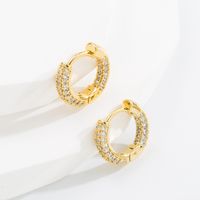 Classic Style Geometric Copper Earrings Plating Zircon Copper Earrings 1 Pair main image 4