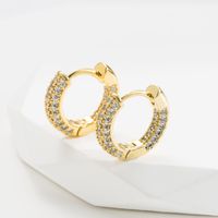 Classic Style Geometric Copper Earrings Plating Zircon Copper Earrings 1 Pair main image 6