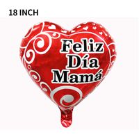 Fashion Spanish Mother's Day 18 Inch Heart-shaped Aluminum Film Balloon sku image 6