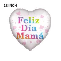Fashion Spanish Mother's Day 18 Inch Heart-shaped Aluminum Film Balloon sku image 5