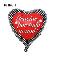 Fashion Spanish Mother's Day 18 Inch Heart-shaped Aluminum Film Balloon sku image 7