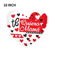Fashion Spanish Mother's Day 18 Inch Heart-shaped Aluminum Film Balloon sku image 9