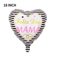 Fashion Spanish Mother's Day 18 Inch Heart-shaped Aluminum Film Balloon sku image 10