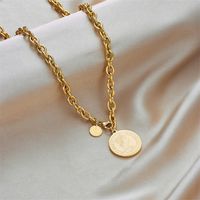 Vintage Style Portrait Stainless Steel Necklace Gold Plated Stainless Steel Necklaces main image 4