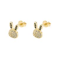 Cute Rabbit Copper Ear Studs Plating Zircon Copper Earrings 1 Pair main image 7