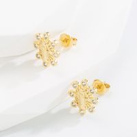 Mignon Lapin Le Cuivre Boucles D'oreilles Placage Zircon Boucles D'oreilles En Cuivre 1 Paire main image 2