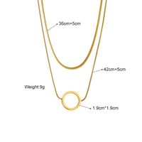 Style Simple Cercle Acier Inoxydable Collier En Couches Plaqué Or Acier Inoxydable Colliers main image 4