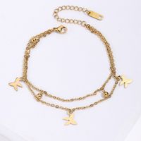 Simple Style Star Dragonfly Butterfly 201 Stainless Steel Plating 18K Gold Plated Unisex Anklet main image 5