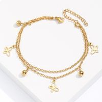 Simple Style Star Dragonfly Butterfly 201 Stainless Steel Plating 18K Gold Plated Unisex Anklet sku image 1