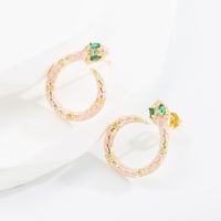 Fashion Snake Copper Earrings Plating Zircon Copper Earrings 1 Pair sku image 6
