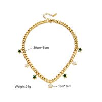 Vintage Style Star Stainless Steel Necklace Gold Plated Rhinestone Stainless Steel Necklaces main image 5