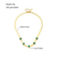 Stainless Steel 18K Gold Plated Simple Style Gold Plated Water Droplets Artificial Gemstones Necklace main image 3