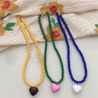 Sweet Heart Shape Plastic Beaded Necklace main image 4