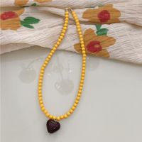 Sweet Heart Shape Plastic Beaded Necklace sku image 1
