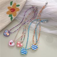 Cute Heart Shape Plastic Resin Beaded Necklace main image 1