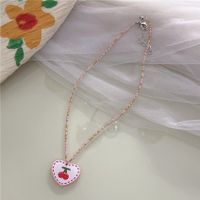 Cute Heart Shape Plastic Resin Beaded Necklace sku image 3