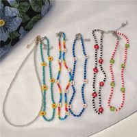 Cute Flower Plastic Resin Beaded Necklace main image 5