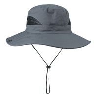 Unisex Simple Style Solid Color Elastic Drawstring Design Flat Eaves Sun Hat main image 2