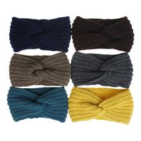 Women's Fashion Waves Solid Color Wool Hair Band main image 3