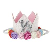 Fashion Crown Plastic Cloth Flower Party Headpieces sku image 16